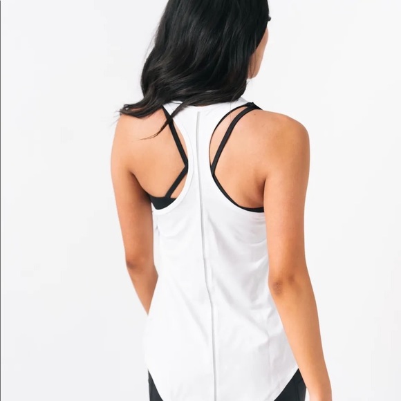 ZYIA White Effortless Tank Racerback Mesh Detail Small - Picture 3 of 4